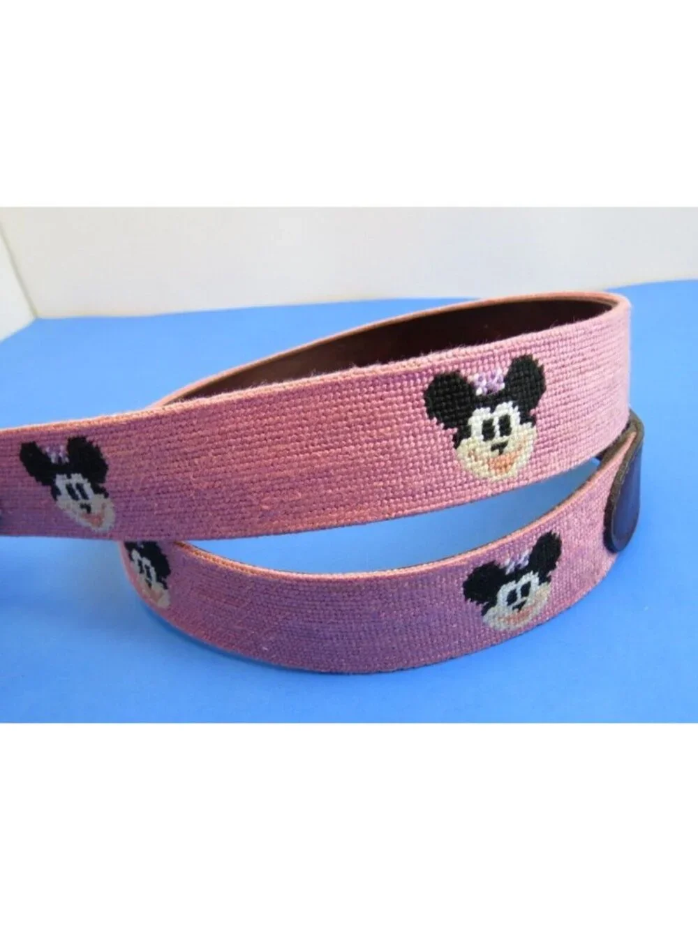 Smathers & Branson Needlepoint Pink Minnie Mouse Disney Belt Size 36